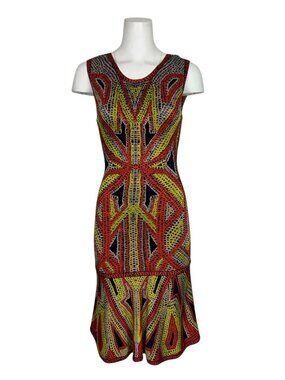 Herve Leger Danika Dress S Cayennecom Geometric Knit